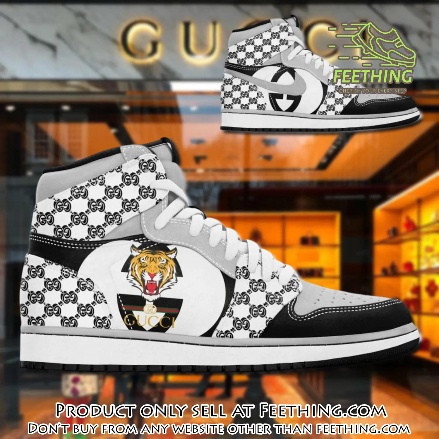 Gucci white tiger luxury brand high air jordan sneaker shoes ft2934232